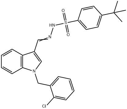 4-tert-butyl-N-[(E)-[1-[(2-chlorophenyl)methyl]indol-3-yl]methylideneamino]benzenesulfonamide 구조식 이미지