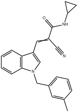 (E)-2-cyano-N-cyclopropyl-3-[1-[(3-methylphenyl)methyl]indol-3-yl]prop-2-enamide 구조식 이미지