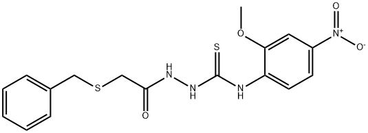 1-[(2-benzylsulfanylacetyl)amino]-3-(2-methoxy-4-nitrophenyl)thiourea 구조식 이미지