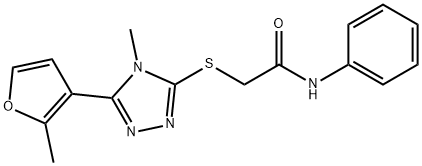 2-[[4-methyl-5-(2-methylfuran-3-yl)-1,2,4-triazol-3-yl]sulfanyl]-N-phenylacetamide Structure