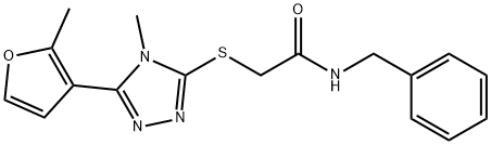 N-benzyl-2-[[4-methyl-5-(2-methylfuran-3-yl)-1,2,4-triazol-3-yl]sulfanyl]acetamide Structure