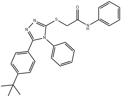 2-[[5-(4-tert-butylphenyl)-4-phenyl-1,2,4-triazol-3-yl]sulfanyl]-N-phenylacetamide 구조식 이미지