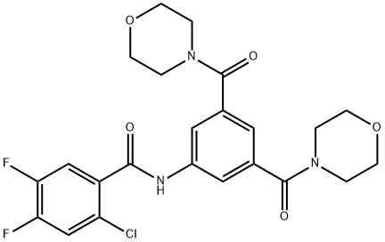 N-[3,5-bis(morpholine-4-carbonyl)phenyl]-2-chloro-4,5-difluorobenzamide 구조식 이미지