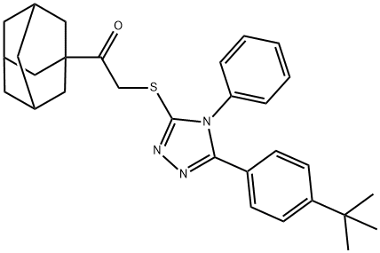 1-(1-adamantyl)-2-[[5-(4-tert-butylphenyl)-4-phenyl-1,2,4-triazol-3-yl]sulfanyl]ethanone 구조식 이미지