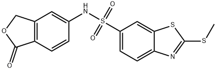 2-methylsulfanyl-N-(1-oxo-3H-2-benzofuran-5-yl)-1,3-benzothiazole-6-sulfonamide 구조식 이미지