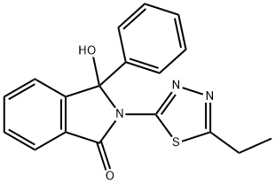 2-(5-ethyl-1,3,4-thiadiazol-2-yl)-3-hydroxy-3-phenylisoindol-1-one 구조식 이미지