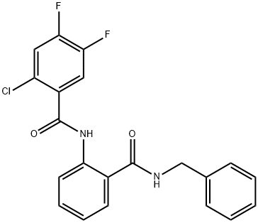 N-[2-(benzylcarbamoyl)phenyl]-2-chloro-4,5-difluorobenzamide 구조식 이미지