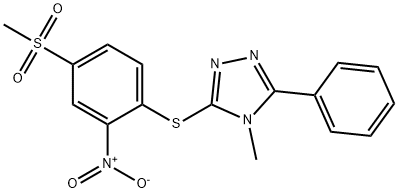 4-methyl-3-(4-methylsulfonyl-2-nitrophenyl)sulfanyl-5-phenyl-1,2,4-triazole 구조식 이미지