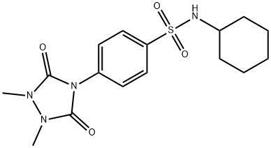 N-cyclohexyl-4-(1,2-dimethyl-3,5-dioxo-1,2,4-triazolidin-4-yl)benzenesulfonamide Structure