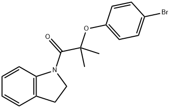 2-(4-bromophenoxy)-1-(2,3-dihydroindol-1-yl)-2-methylpropan-1-one 구조식 이미지