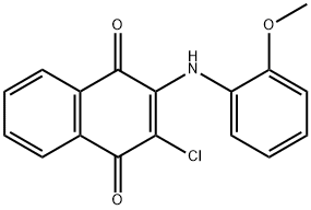 2-chloro-3-(2-methoxyanilino)naphthalene-1,4-dione 구조식 이미지