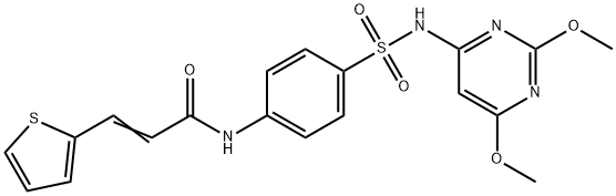 (E)-N-[4-[(2,6-dimethoxypyrimidin-4-yl)sulfamoyl]phenyl]-3-thiophen-2-ylprop-2-enamide Structure