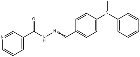 N-[(E)-[4-(N-methylanilino)phenyl]methylideneamino]pyridine-3-carboxamide 구조식 이미지