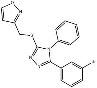 3-[[5-(3-bromophenyl)-4-phenyl-1,2,4-triazol-3-yl]sulfanylmethyl]-1,2-oxazole Structure