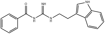 N-[N'-[2-(1H-indol-3-yl)ethyl]carbamimidoyl]benzamide 구조식 이미지