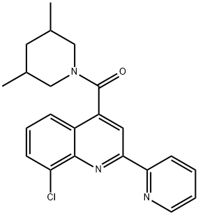 (8-chloro-2-pyridin-2-ylquinolin-4-yl)-(3,5-dimethylpiperidin-1-yl)methanone Structure