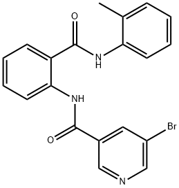 5-bromo-N-[2-[(2-methylphenyl)carbamoyl]phenyl]pyridine-3-carboxamide 구조식 이미지