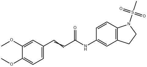 (E)-3-(3,4-dimethoxyphenyl)-N-(1-methylsulfonyl-2,3-dihydroindol-5-yl)prop-2-enamide 구조식 이미지