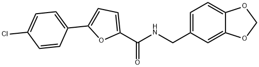 N-(1,3-benzodioxol-5-ylmethyl)-5-(4-chlorophenyl)furan-2-carboxamide 구조식 이미지