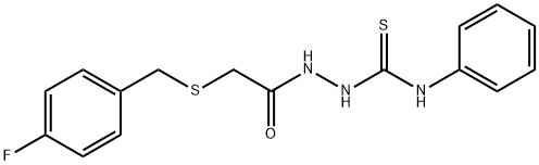 1-[[2-[(4-fluorophenyl)methylsulfanyl]acetyl]amino]-3-phenylthiourea 구조식 이미지