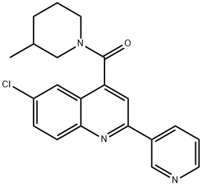 (6-chloro-2-pyridin-3-ylquinolin-4-yl)-(3-methylpiperidin-1-yl)methanone 구조식 이미지