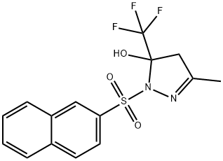 5-methyl-2-naphthalen-2-ylsulfonyl-3-(trifluoromethyl)-4H-pyrazol-3-ol 구조식 이미지