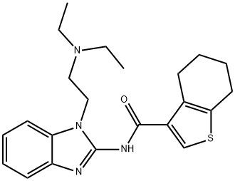 N-[1-[2-(diethylamino)ethyl]benzimidazol-2-yl]-4,5,6,7-tetrahydro-1-benzothiophene-3-carboxamide 구조식 이미지