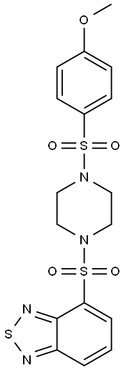 4-[4-(4-methoxyphenyl)sulfonylpiperazin-1-yl]sulfonyl-2,1,3-benzothiadiazole 구조식 이미지