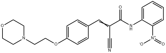 (E)-2-cyano-3-[4-(2-morpholin-4-ylethoxy)phenyl]-N-(2-nitrophenyl)prop-2-enamide 구조식 이미지