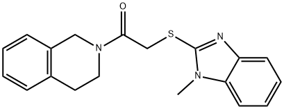 1-(3,4-dihydro-1H-isoquinolin-2-yl)-2-(1-methylbenzimidazol-2-yl)sulfanylethanone 구조식 이미지