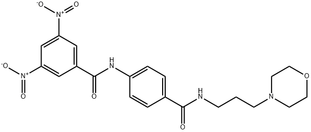 N-[4-(3-morpholin-4-ylpropylcarbamoyl)phenyl]-3,5-dinitrobenzamide 구조식 이미지