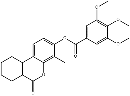 (4-methyl-6-oxo-7,8,9,10-tetrahydrobenzo[c]chromen-3-yl) 3,4,5-trimethoxybenzoate Structure
