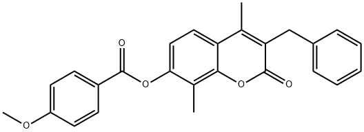 (3-benzyl-4,8-dimethyl-2-oxochromen-7-yl) 4-methoxybenzoate Structure