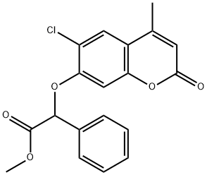 methyl 2-(6-chloro-4-methyl-2-oxochromen-7-yl)oxy-2-phenylacetate 구조식 이미지