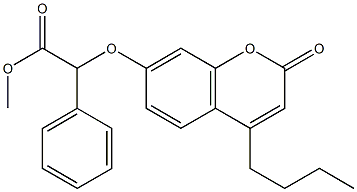 methyl 2-(4-butyl-2-oxochromen-7-yl)oxy-2-phenylacetate 구조식 이미지