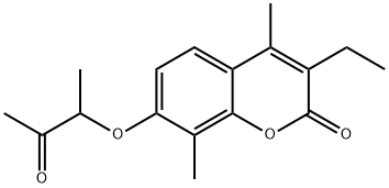 3-ethyl-4,8-dimethyl-7-(3-oxobutan-2-yloxy)chromen-2-one Structure