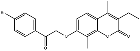 7-[2-(4-bromophenyl)-2-oxoethoxy]-3-ethyl-4,8-dimethylchromen-2-one Structure