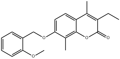 3-ethyl-7-[(2-methoxyphenyl)methoxy]-4,8-dimethylchromen-2-one Structure