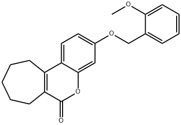 3-[(2-methoxyphenyl)methoxy]-8,9,10,11-tetrahydro-7H-cyclohepta[c]chromen-6-one Structure