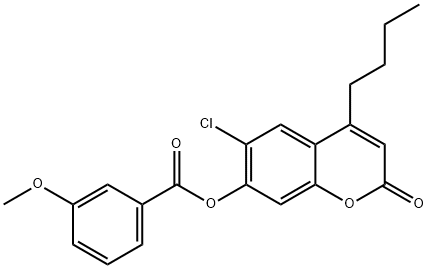 (4-butyl-6-chloro-2-oxochromen-7-yl) 3-methoxybenzoate 구조식 이미지