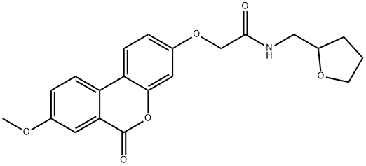 2-(8-methoxy-6-oxobenzo[c]chromen-3-yl)oxy-N-(oxolan-2-ylmethyl)acetamide Structure