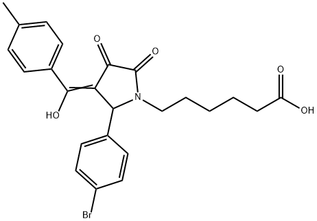 6-[(3E)-2-(4-bromophenyl)-3-[hydroxy-(4-methylphenyl)methylidene]-4,5-dioxopyrrolidin-1-yl]hexanoic acid 구조식 이미지