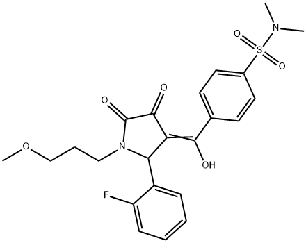 4-[(E)-[2-(2-fluorophenyl)-1-(3-methoxypropyl)-4,5-dioxopyrrolidin-3-ylidene]-hydroxymethyl]-N,N-dimethylbenzenesulfonamide Structure