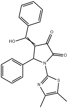 (4E)-1-(4,5-dimethyl-1,3-thiazol-2-yl)-4-[hydroxy(phenyl)methylidene]-5-phenylpyrrolidine-2,3-dione Structure