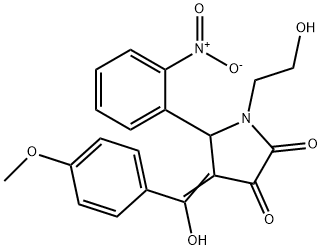 (4E)-1-(2-hydroxyethyl)-4-[hydroxy-(4-methoxyphenyl)methylidene]-5-(2-nitrophenyl)pyrrolidine-2,3-dione Structure