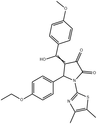 (4E)-1-(4,5-dimethyl-1,3-thiazol-2-yl)-5-(4-ethoxyphenyl)-4-[hydroxy-(4-methoxyphenyl)methylidene]pyrrolidine-2,3-dione Structure