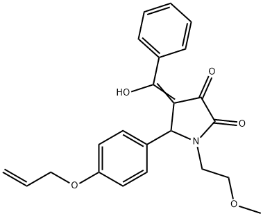 (4E)-4-[hydroxy(phenyl)methylidene]-1-(2-methoxyethyl)-5-(4-prop-2-enoxyphenyl)pyrrolidine-2,3-dione Structure