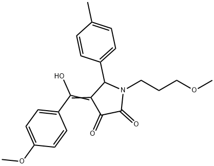 (4E)-4-[hydroxy-(4-methoxyphenyl)methylidene]-1-(3-methoxypropyl)-5-(4-methylphenyl)pyrrolidine-2,3-dione Structure
