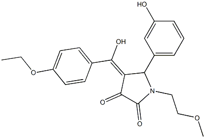 (4E)-4-[(4-ethoxyphenyl)-hydroxymethylidene]-5-(3-hydroxyphenyl)-1-(2-methoxyethyl)pyrrolidine-2,3-dione Structure