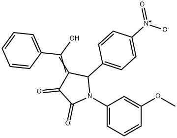 (4Z)-4-[hydroxy(phenyl)methylidene]-1-(3-methoxyphenyl)-5-(4-nitrophenyl)pyrrolidine-2,3-dione Structure